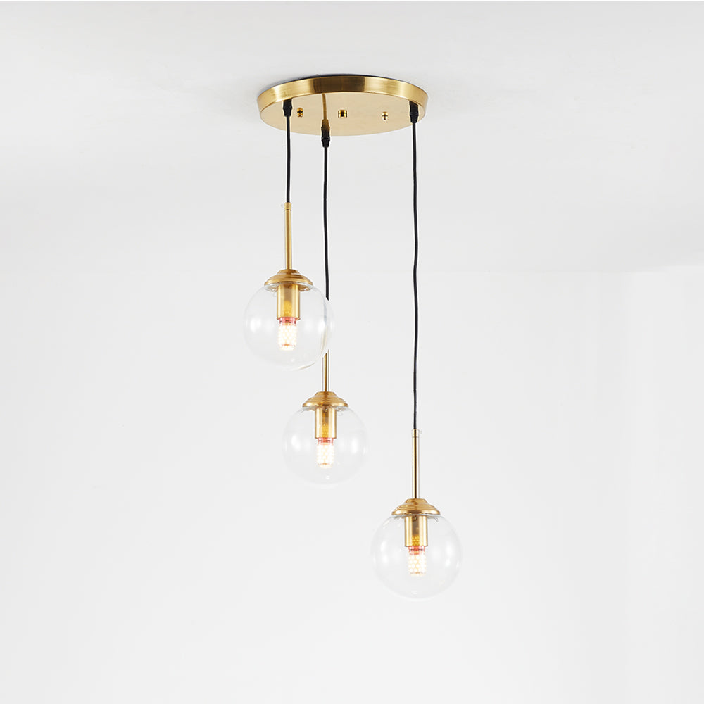 Valentina Luminaires Suspension Verre Transparent Ambre