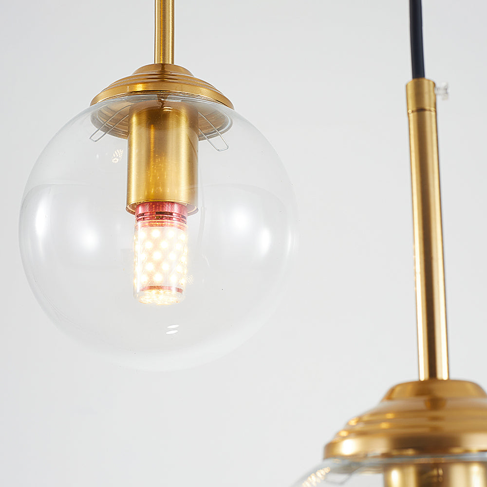 Valentina Luminaires Suspension Verre Transparent Ambre