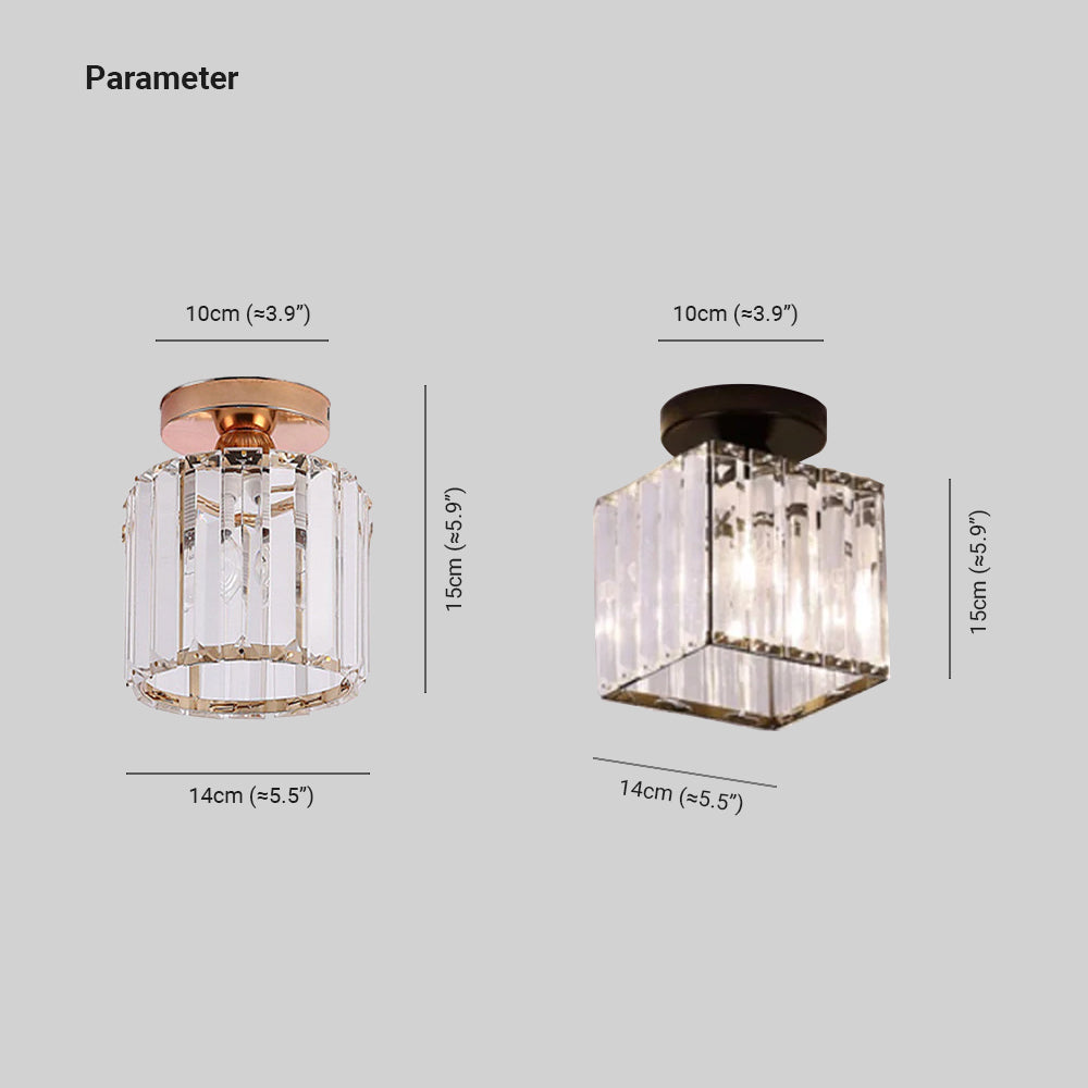 Kristy Plafonnier Carré/Rond Moderne,Cristal, Noir/Argent/Or, Salon