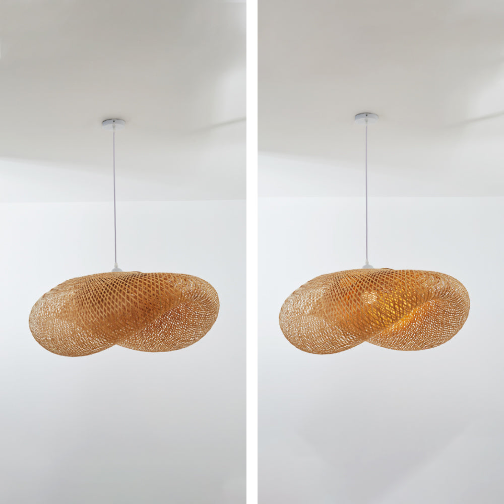 Ritta Suspension Nuage Bohème, Bambou, Bois, Salon