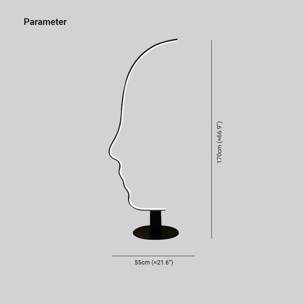 Ray Lampe sur pied Led visage de humain postmoderne pour la chambre