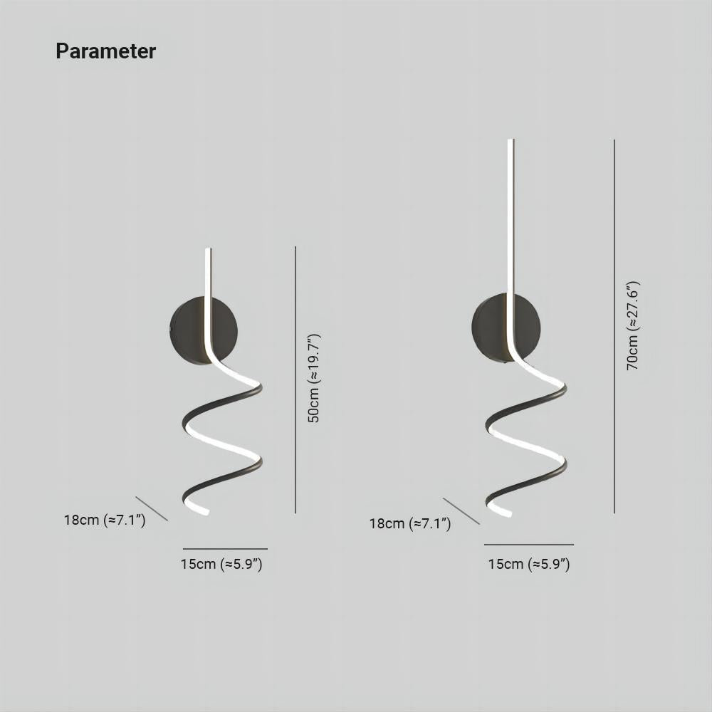 Arisha Applique Murale LED Spirale Moderne Pour Chambre, Couloir, Salon