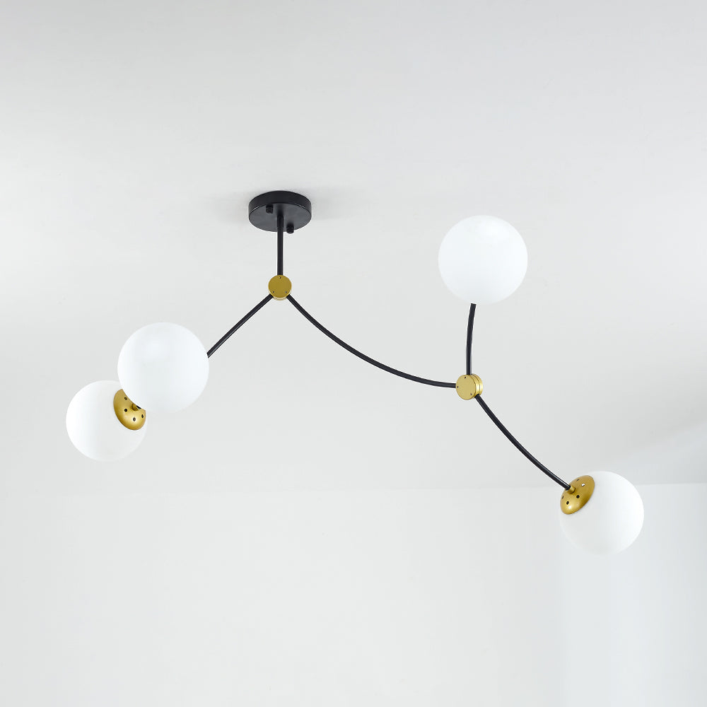 Valentina Plafonnier Linéaire Minimaliste, Metal, Or, Salon