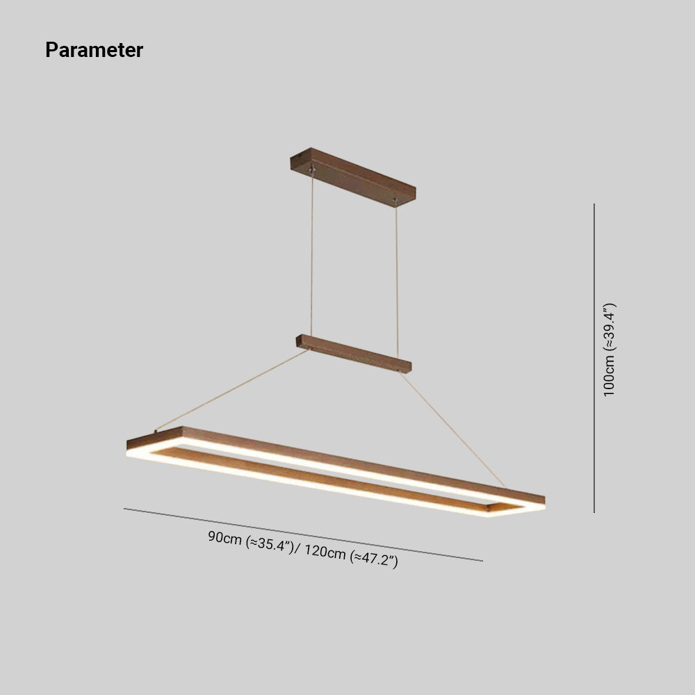 Ray Suspension Rectangulaire Contemporaine, Metal, Café/Or, Chambre