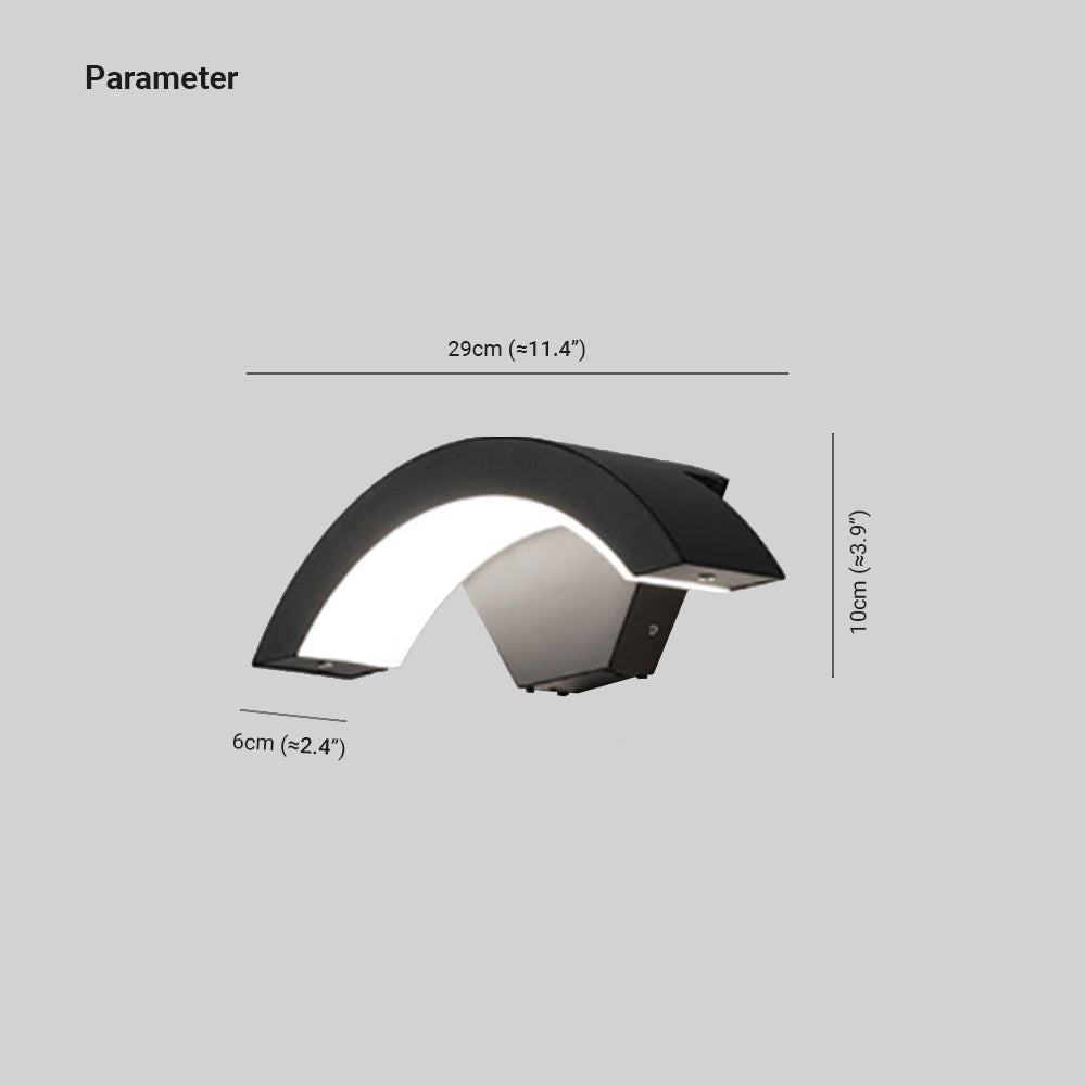 Ray Applique Murale Capteur étanche Arc Modern Noir, Extérieur