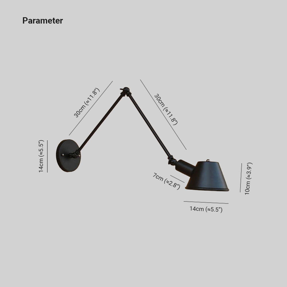 Epoch Applique Mural Pliable, Métal, Noir/Rouille, Bureau