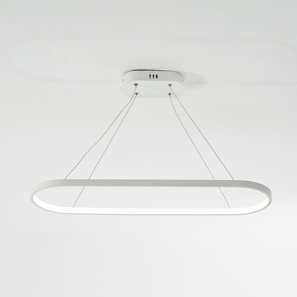 Arisha Suspension Ovale Moderne, Métal/Gel de Silice, Blanc/Noir/Or, Bar