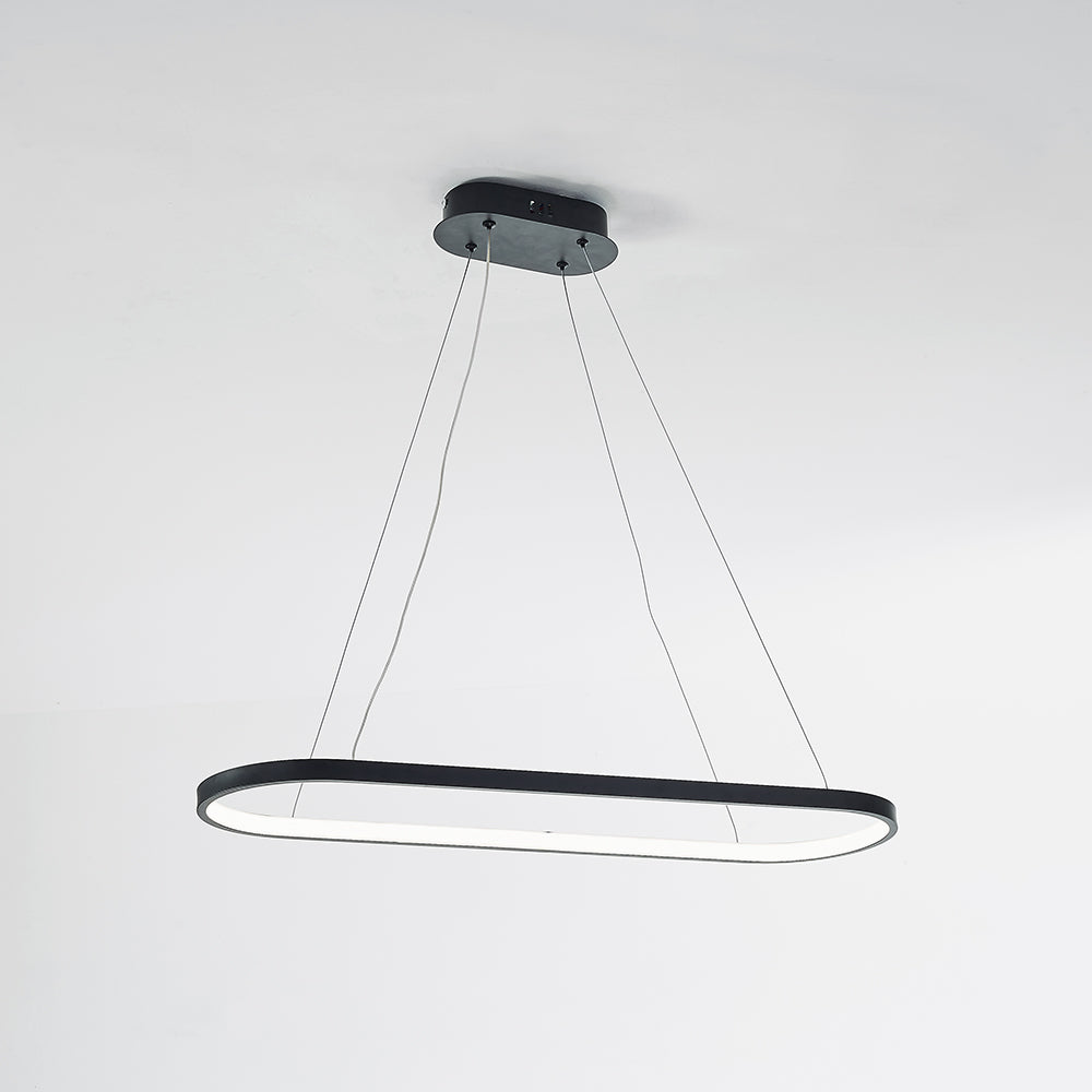 Arisha Suspension Ovale Moderne, Métal/Gel de Silice, Blanc/Noir/Or, Bar