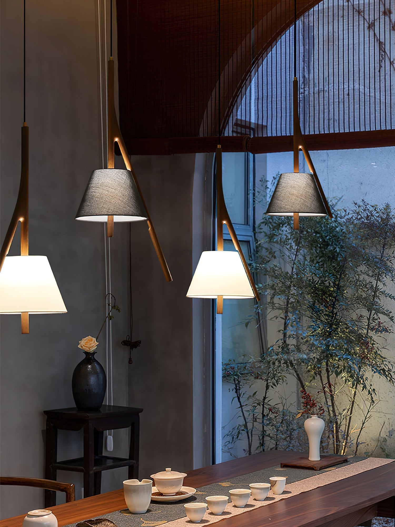 Zovenarae Triangular Wood Pendant Light - Blowlighting