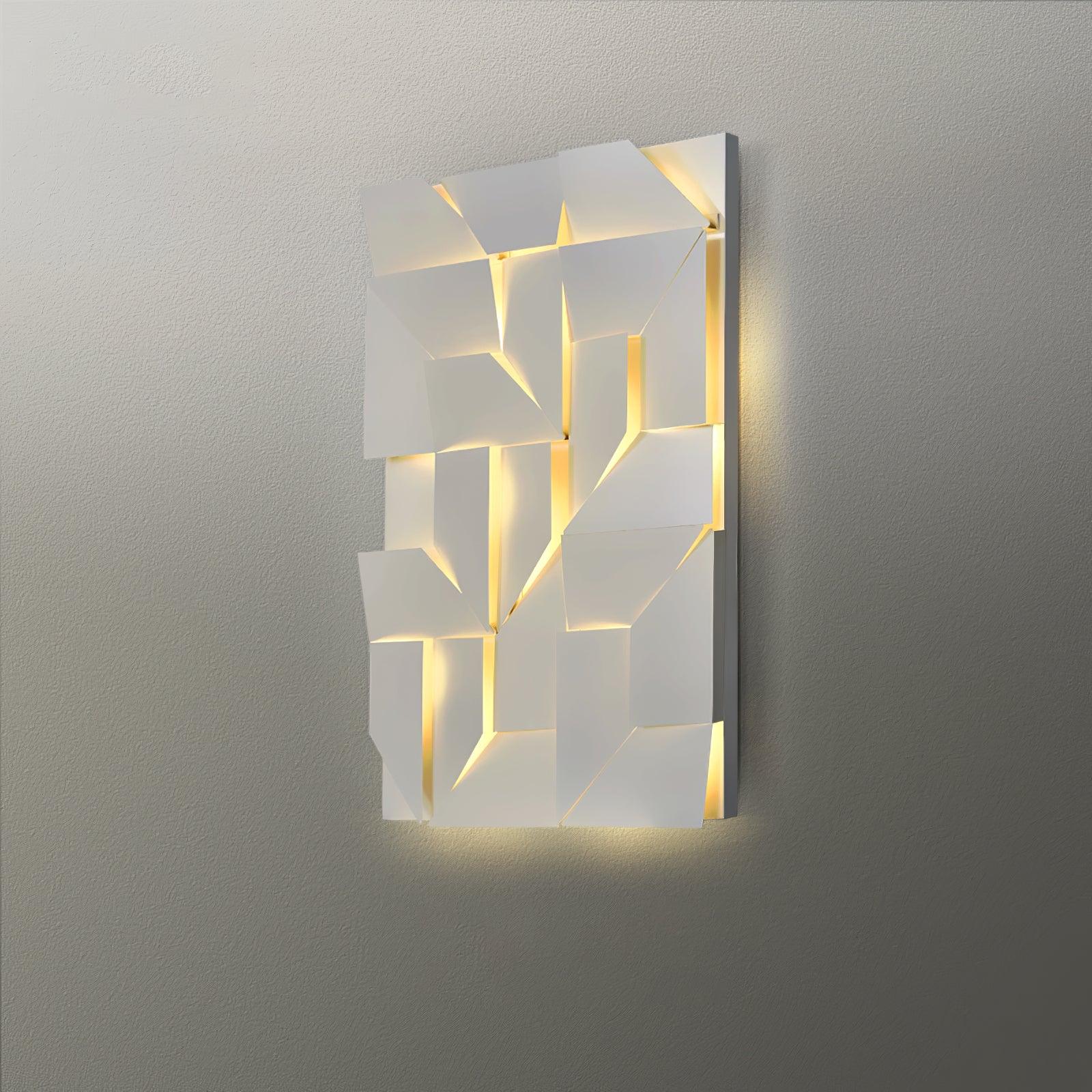 Wall Lamp 3D Geometric Panels Layered Light Art Remote Dimming Modern - Letslighting