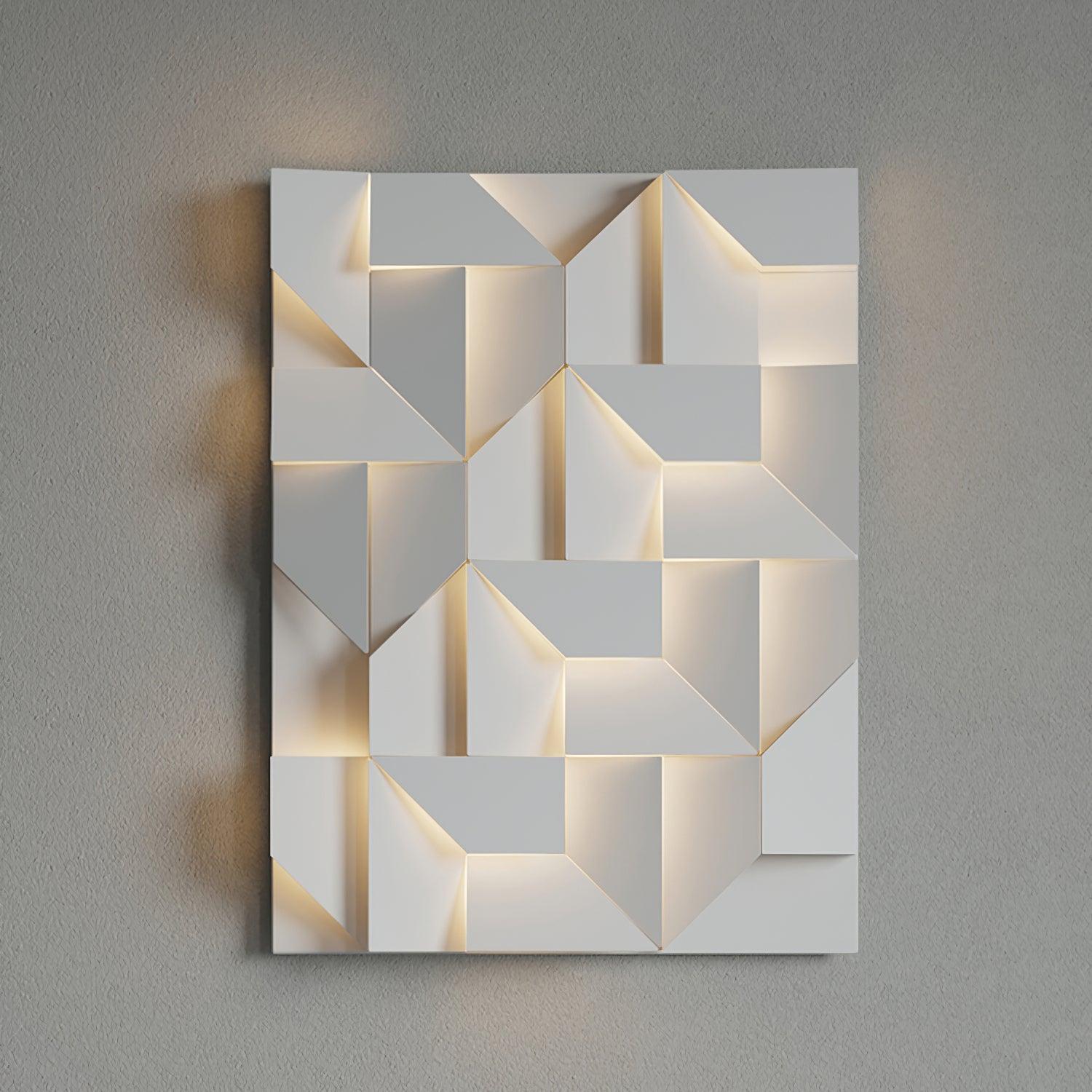 Wall Lamp 3D Geometric Panels Layered Light Art Remote Dimming Modern - Letslighting