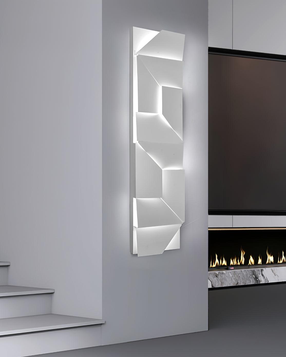 Wall Lamp 3D Geometric Panels Layered Light Art Remote Dimming Modern - Letslighting