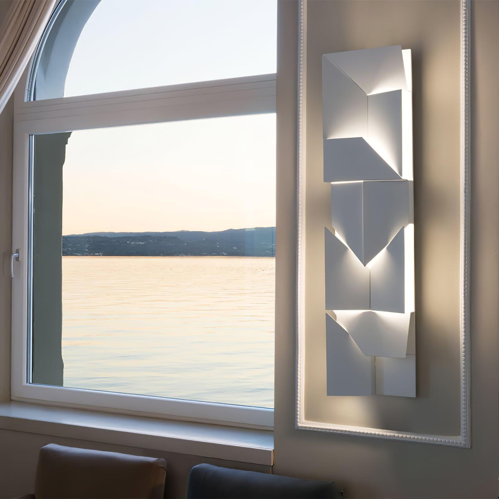 Wall Lamp 3D Geometric Panels Layered Light Art Remote Dimming Modern - Letslighting