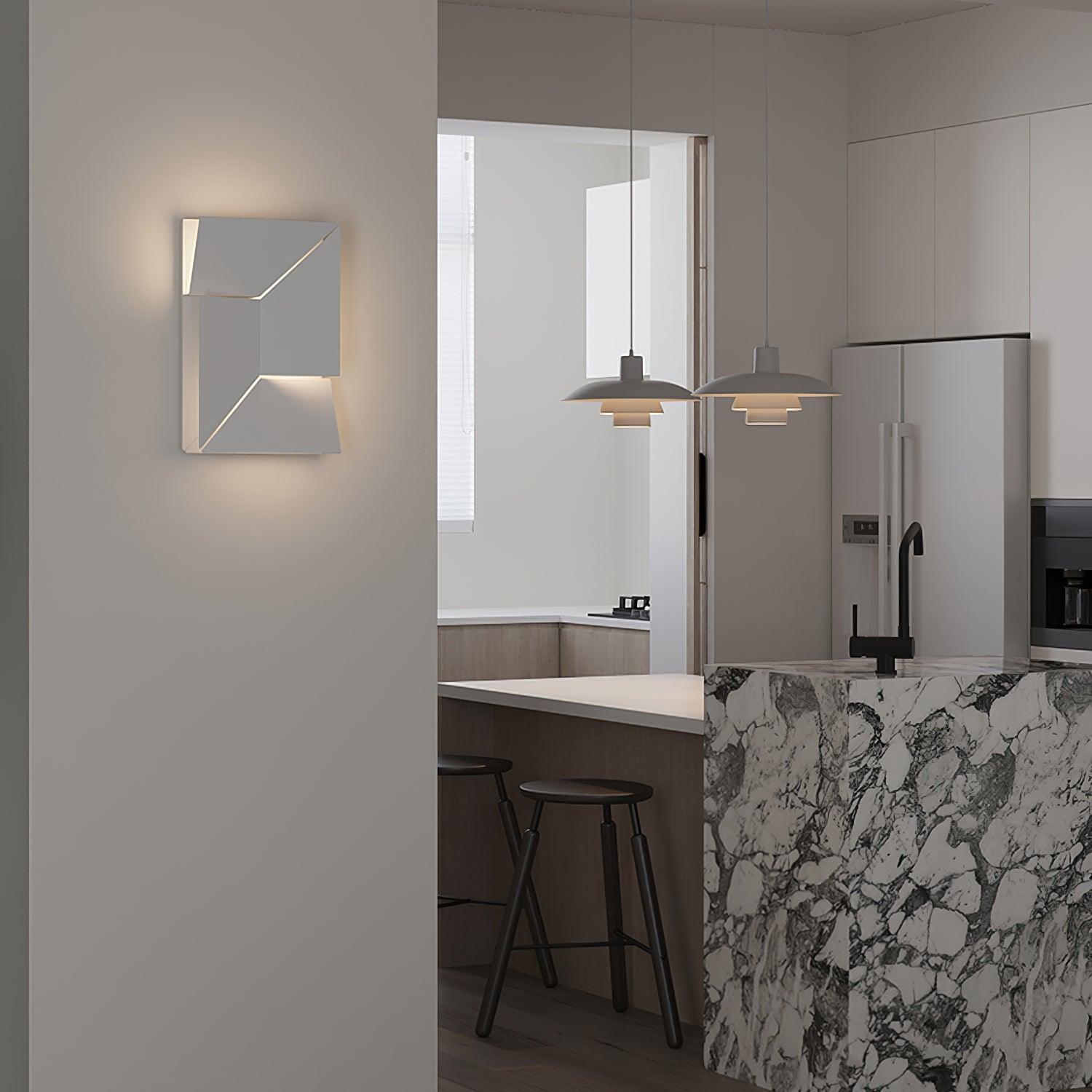 Wall Lamp 3D Geometric Panels Layered Light Art Remote Dimming Modern - Letslighting