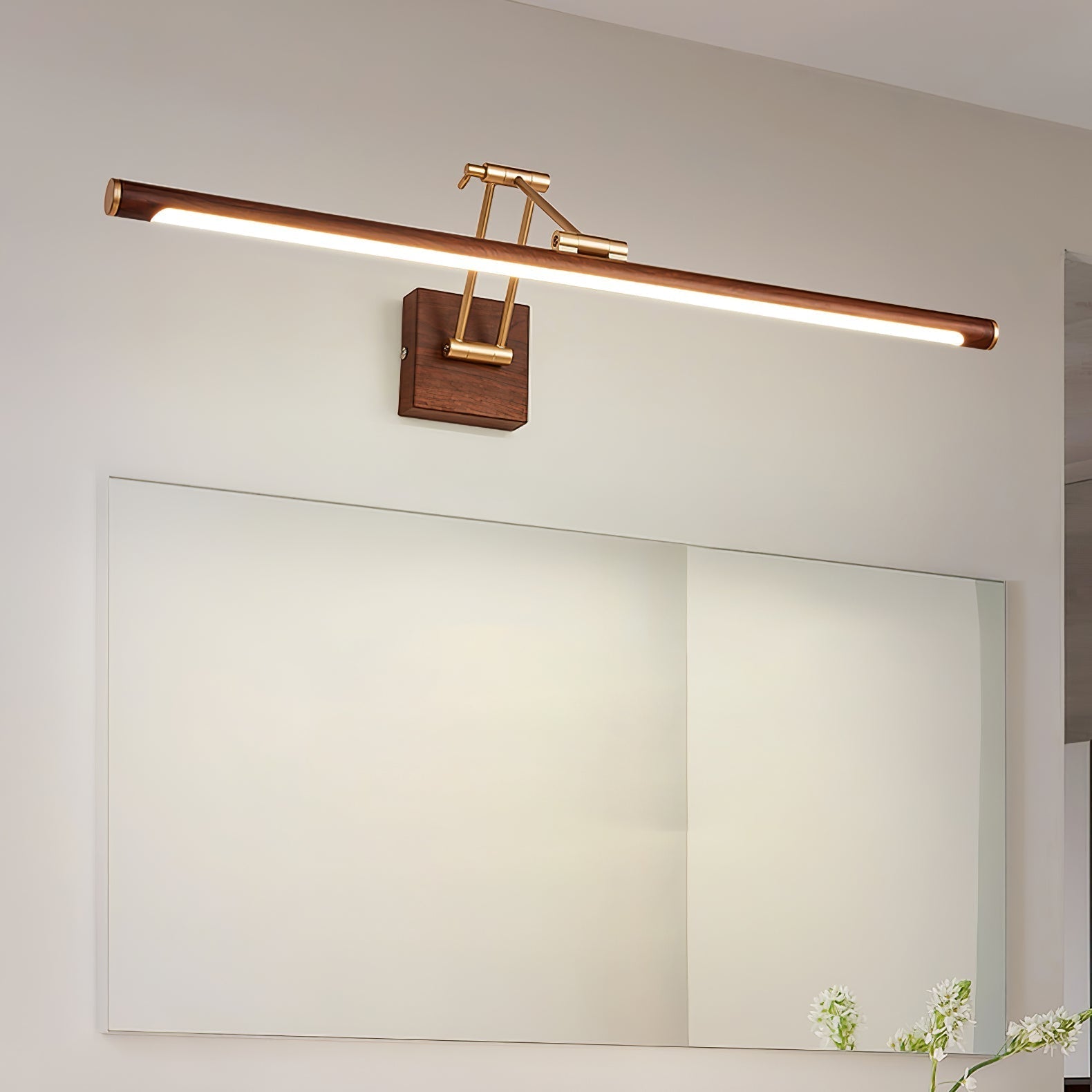 Walnut Color Linear Adjustable Wall Light - Blowlighting