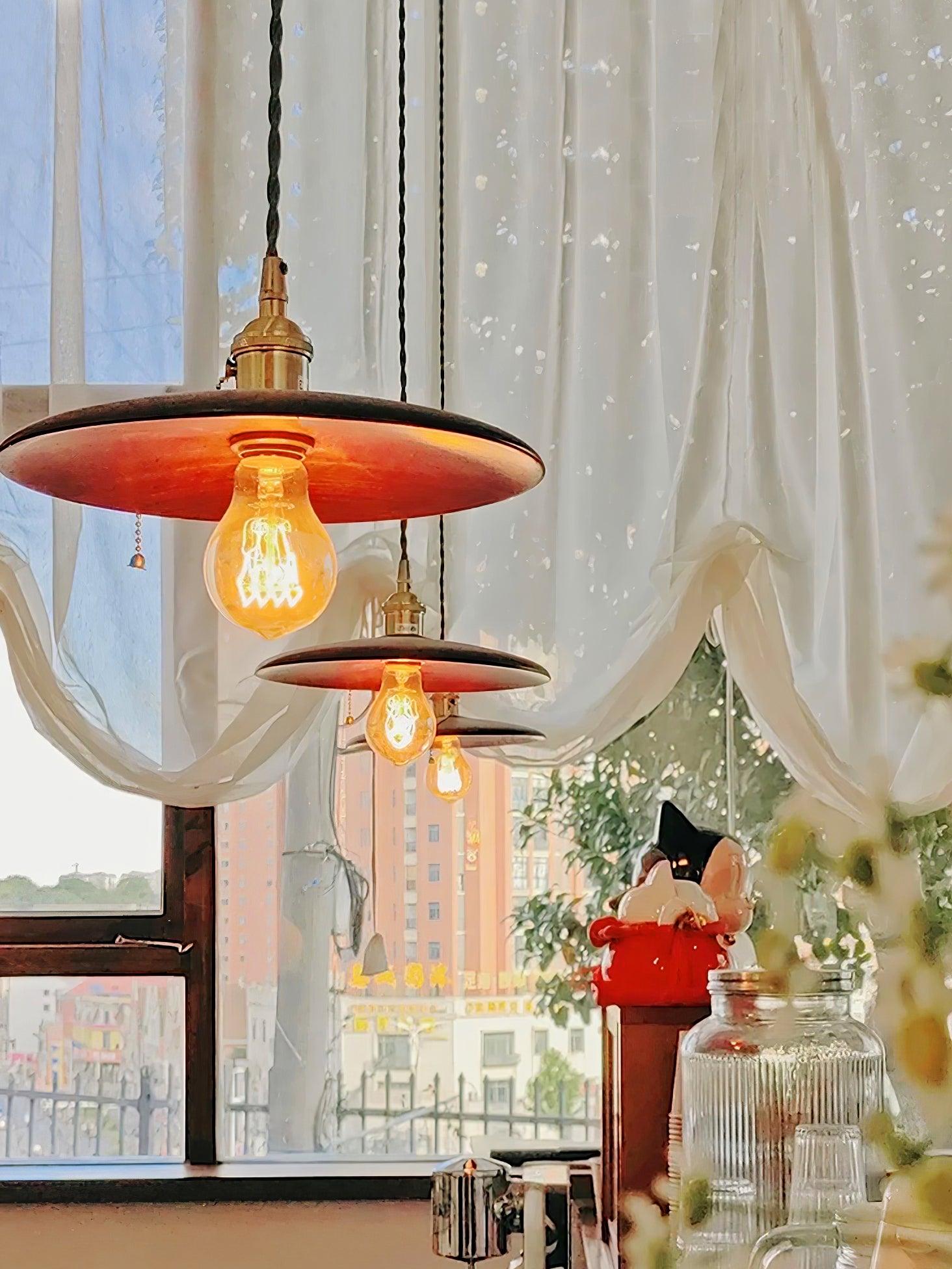 Walnut Conical Pendant Light - Blowlighting