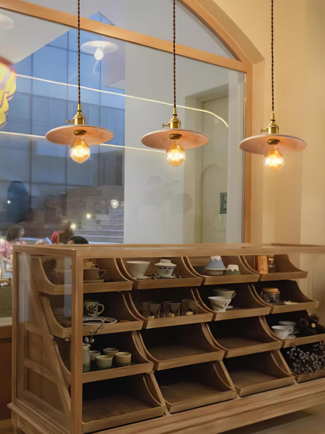 Walnut Conical Pendant Light - Blowlighting