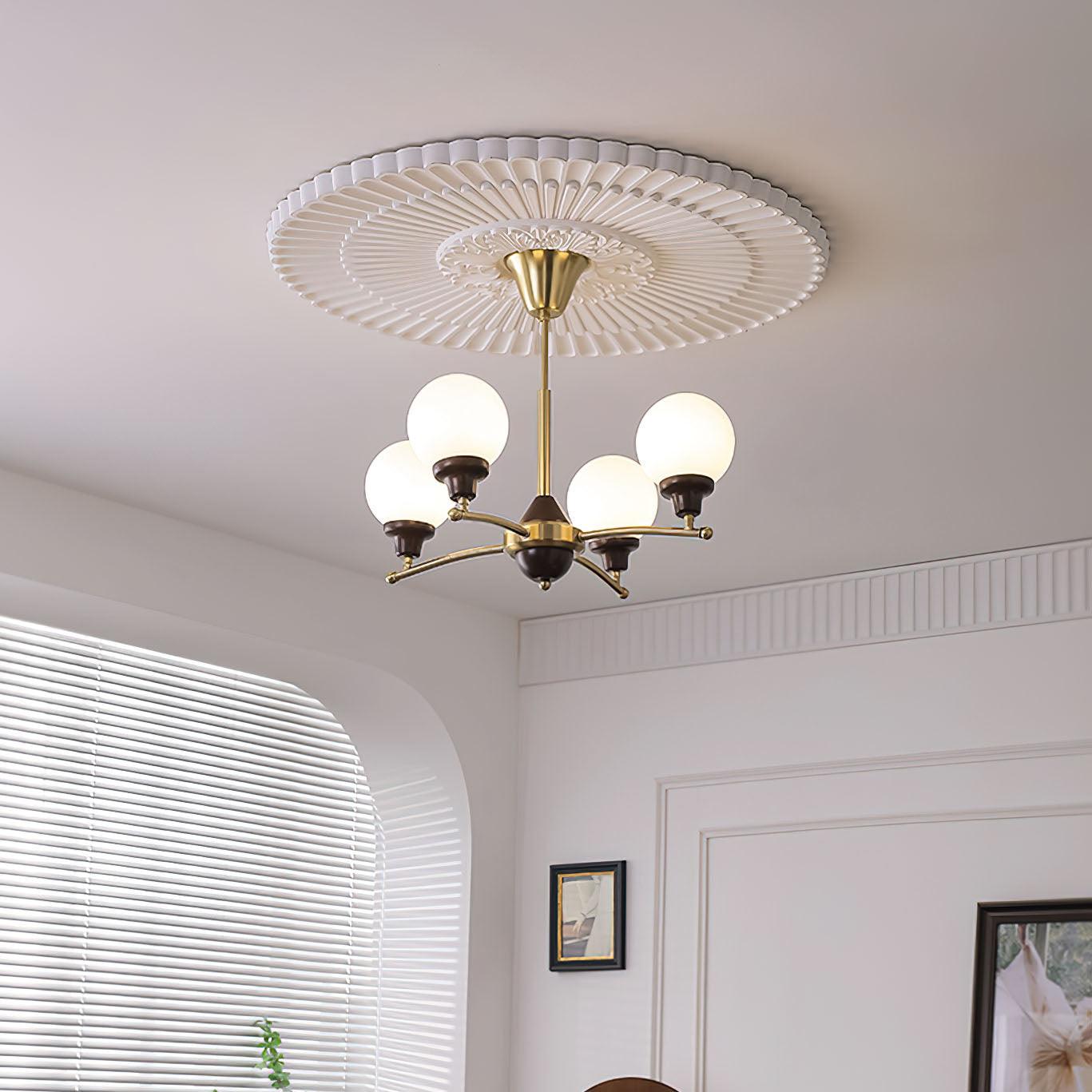 Walnut Glass Ball Chandelier - Blowlighting
