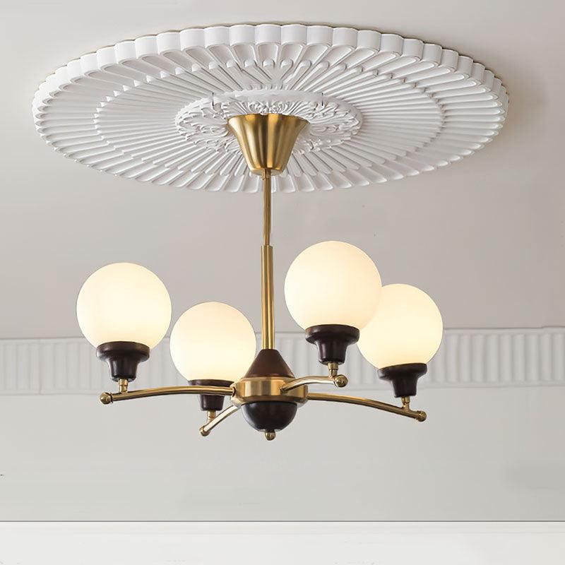 Walnut Glass Ball Chandelier - Blowlighting