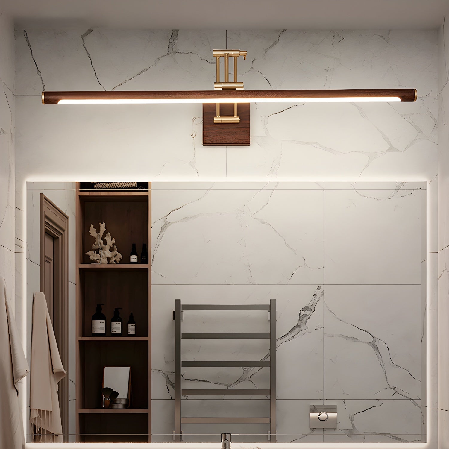 Walnut Color Linear Adjustable Wall Light - Blowlighting