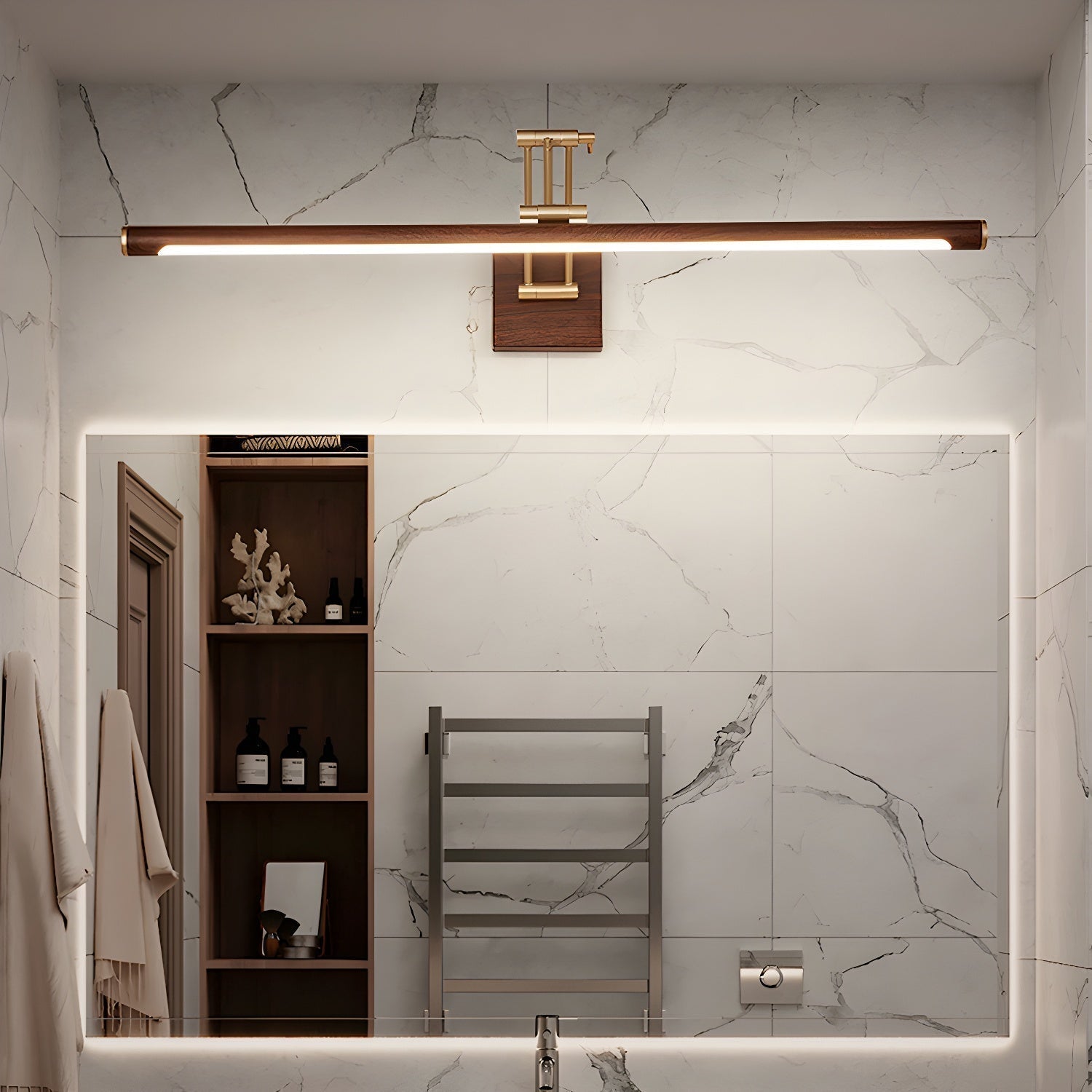 Walnut Color Linear Adjustable Wall Light - Blowlighting