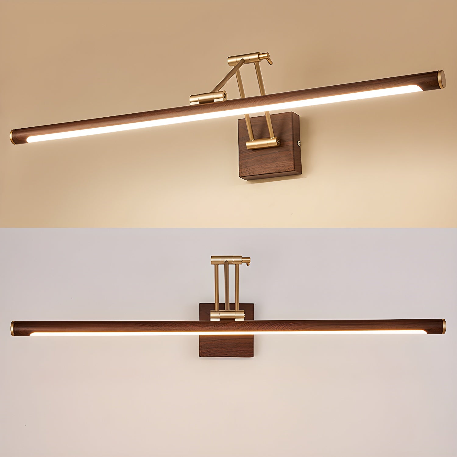 Walnut Color Linear Adjustable Wall Light - Blowlighting