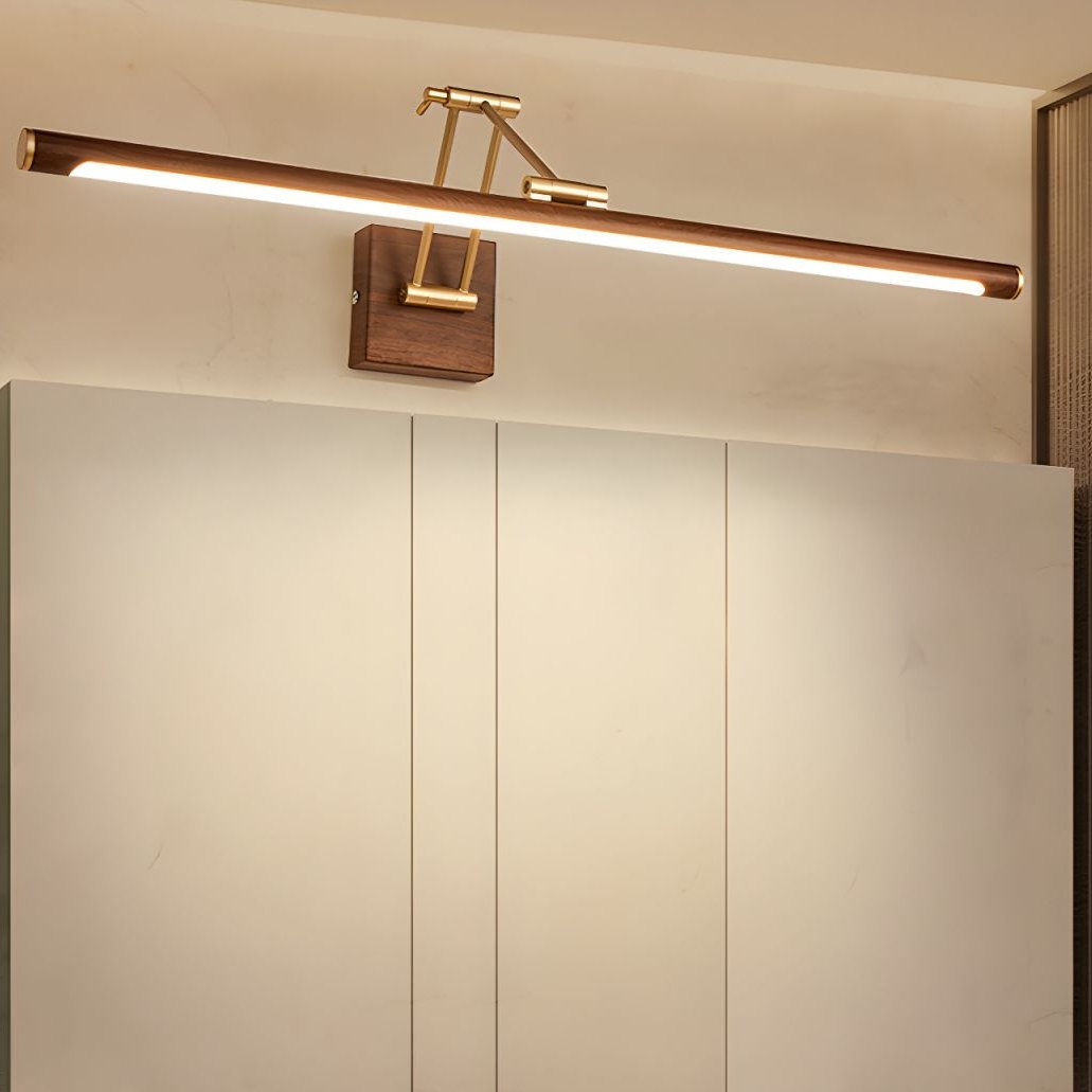 Walnut Color Linear Adjustable Wall Light - Blowlighting