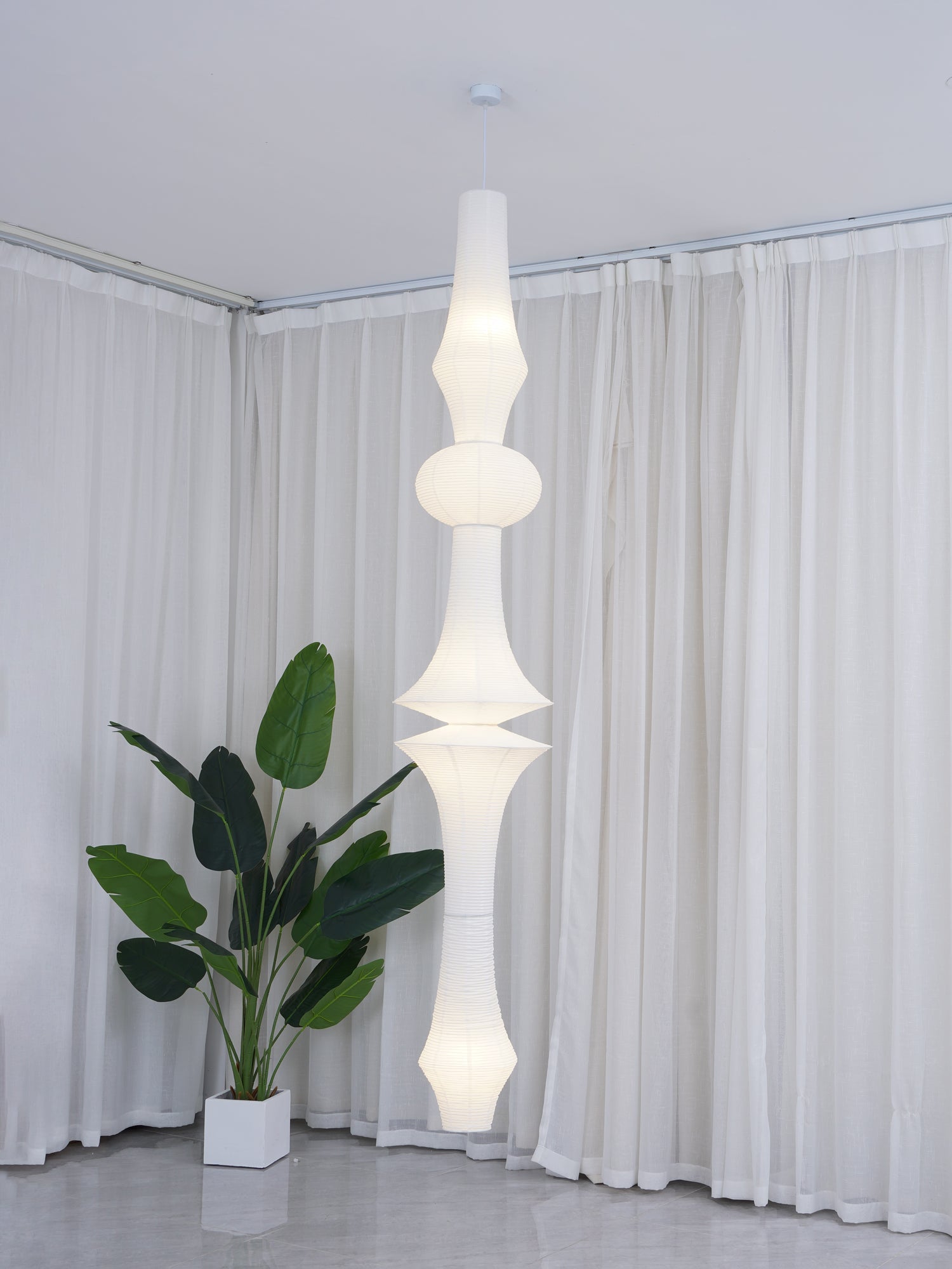 Washi Paper E Pendant Light - Blowlighting