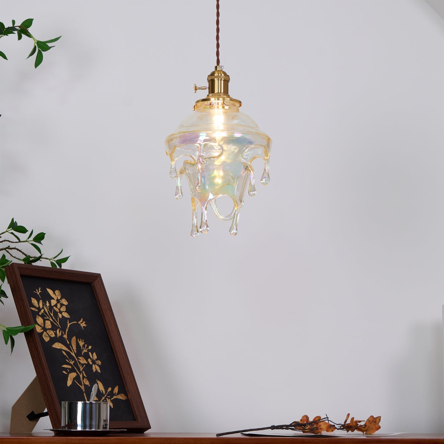 Pendant Lamp Iridescent Water Drop Shade Artistic Glow - Letslighting