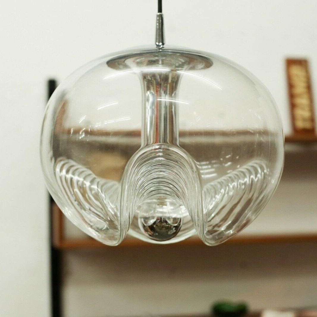 Valentina Suspension Moderne Transparent Onde Métal Verre Chambre à Coucher