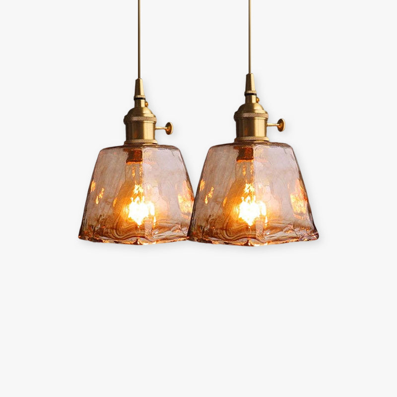 Valentina Suspension Géométrique Vintage Verre, Laiton, Salon