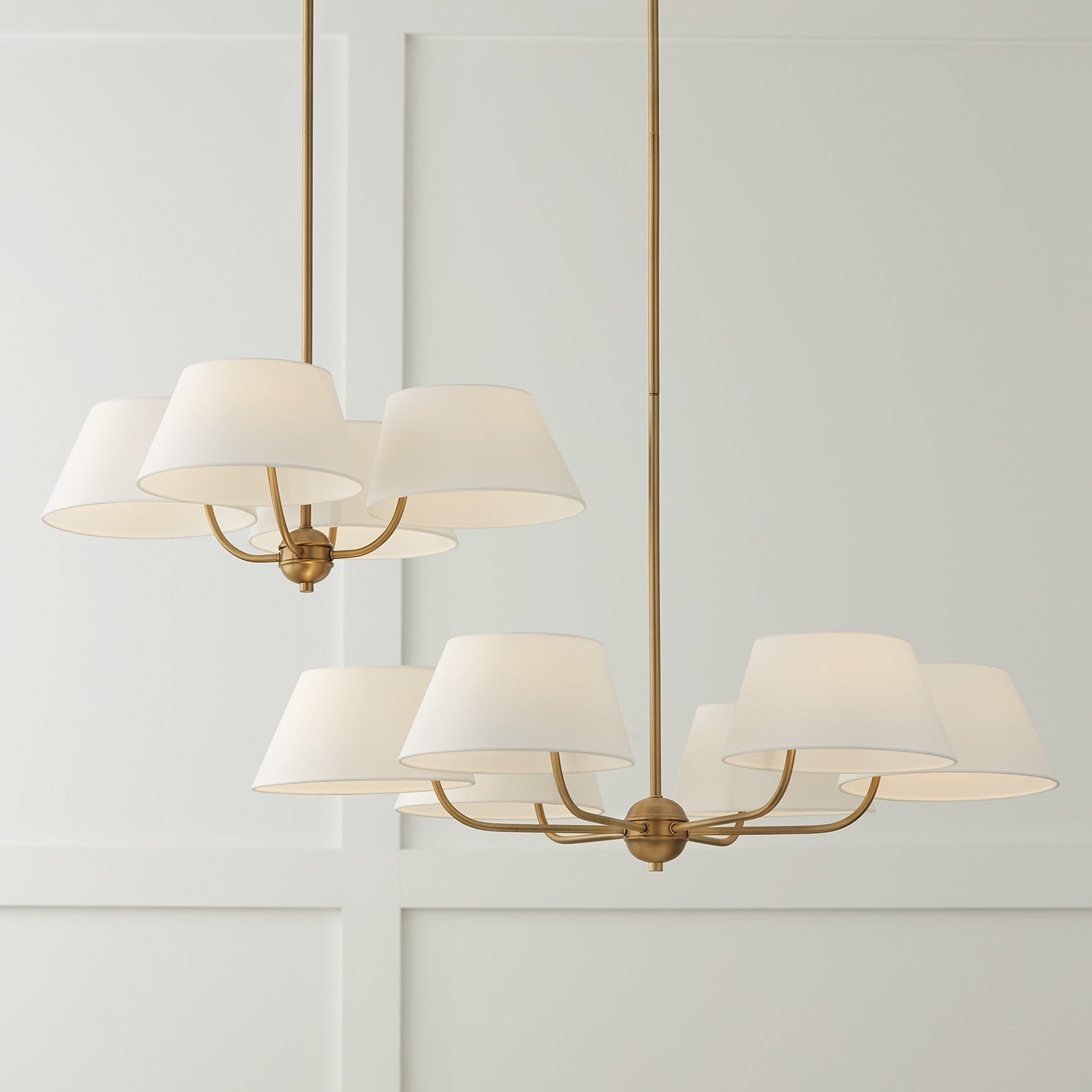Arcara Vintage Industrial Brass Fabric Chandelier - Lamp Copper