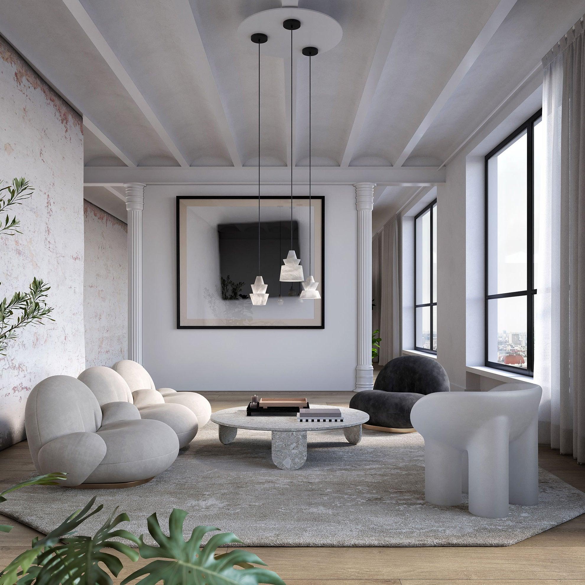 Curineth Minimalist Alabaster Pendant Light - Letslighting