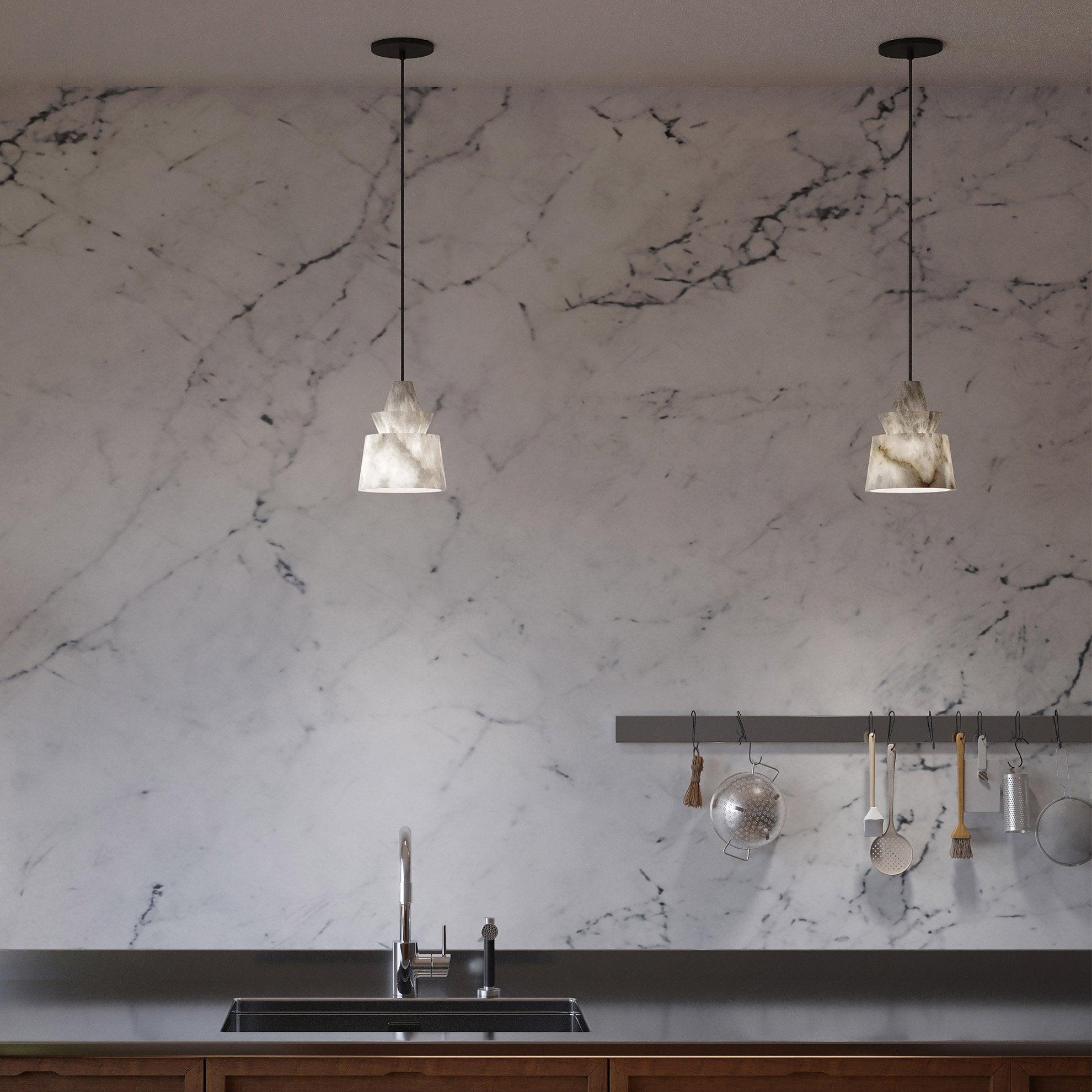 Curineth Minimalist Alabaster Pendant Light - Letslighting