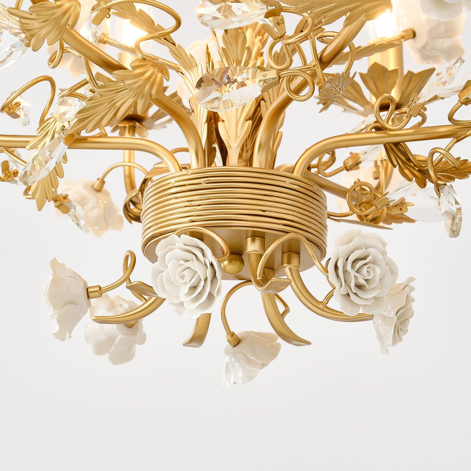 White Rose Crystal Chandelier - Blowlighting
