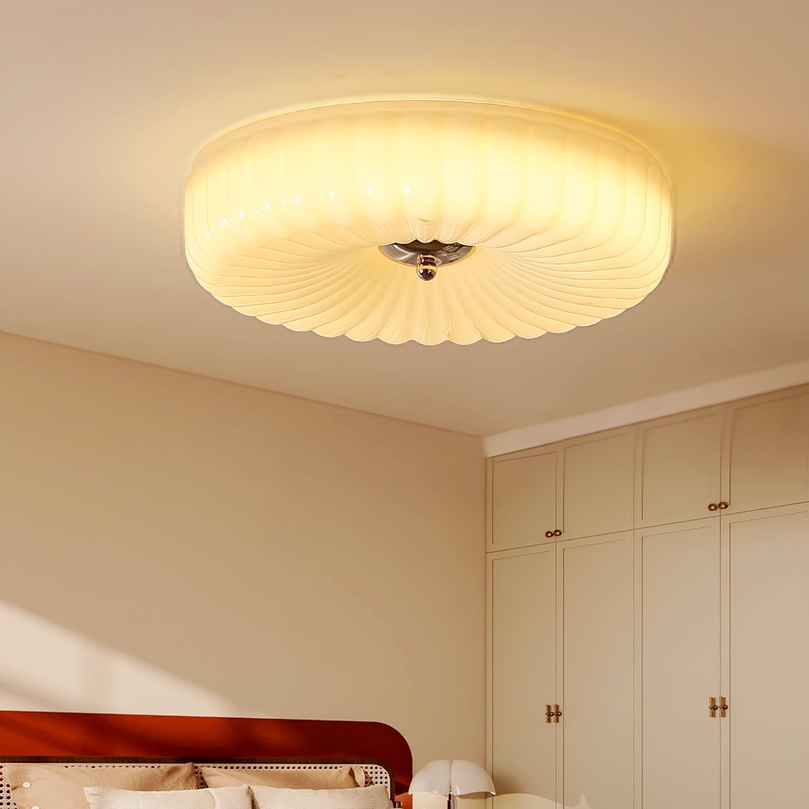 Zathee Modern Minimalist Glass Metal Flush Mount Ceiling Light - Lamp Copper