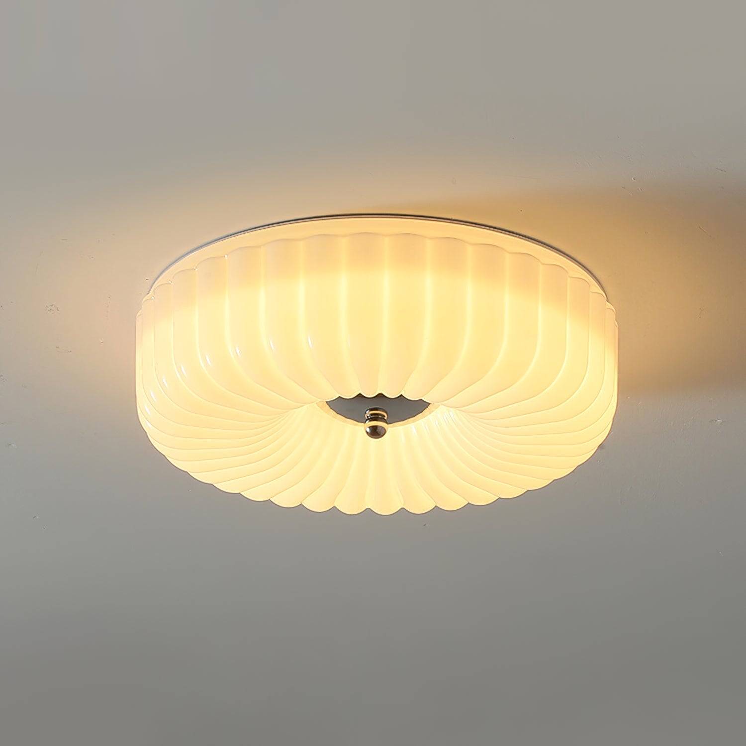 Zathee Modern Minimalist Glass Metal Flush Mount Ceiling Light - Lamp Copper