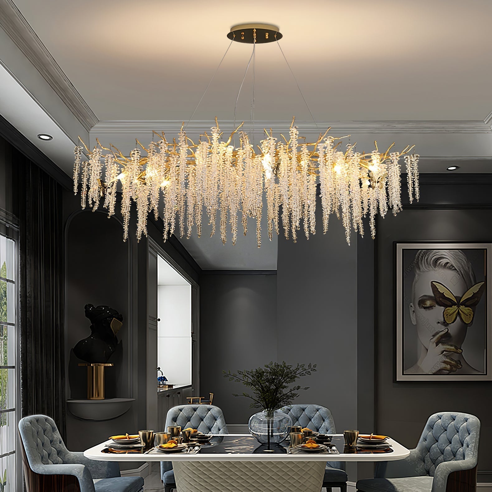 Solara Chandelier Wisteria Flower Crystal - Letslighting
