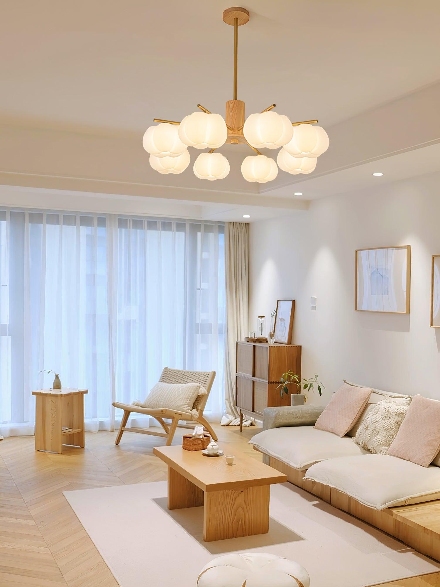 Wooden Cotton Balls Chandelier - Blowlighting