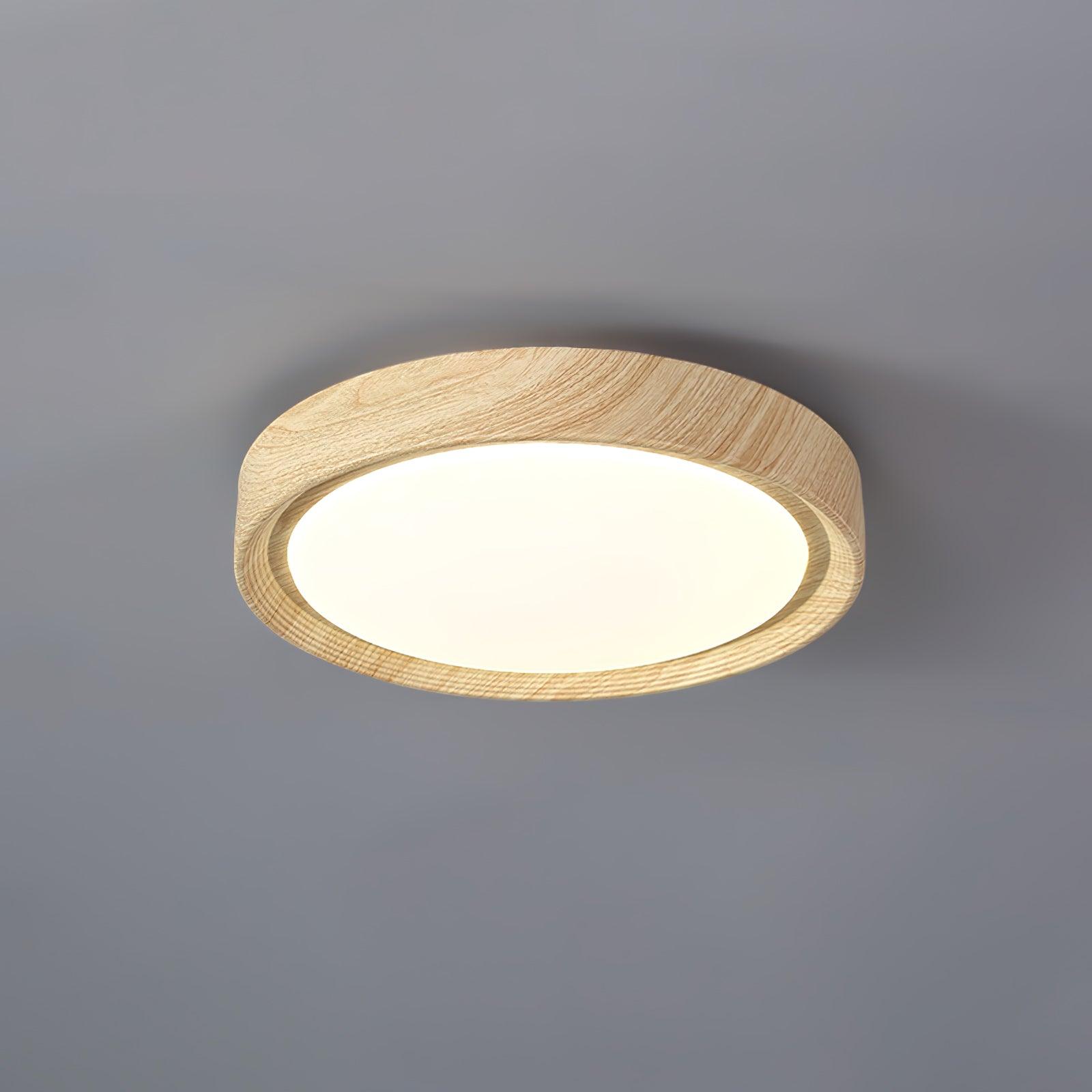 Wood Grain Round Ceiling Lamp - Blowlighting