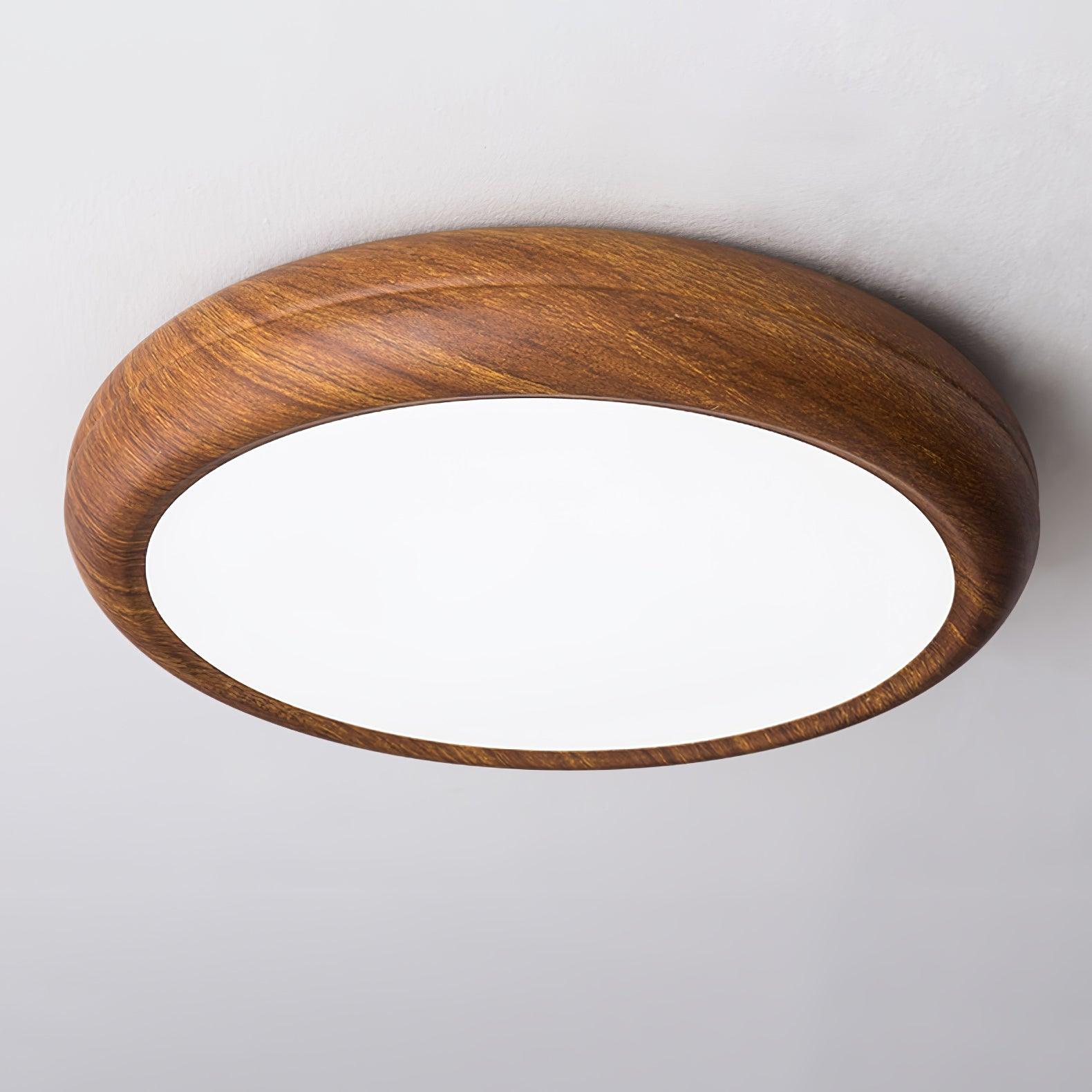 Wood Grain Round Ceiling Lamp - Blowlighting