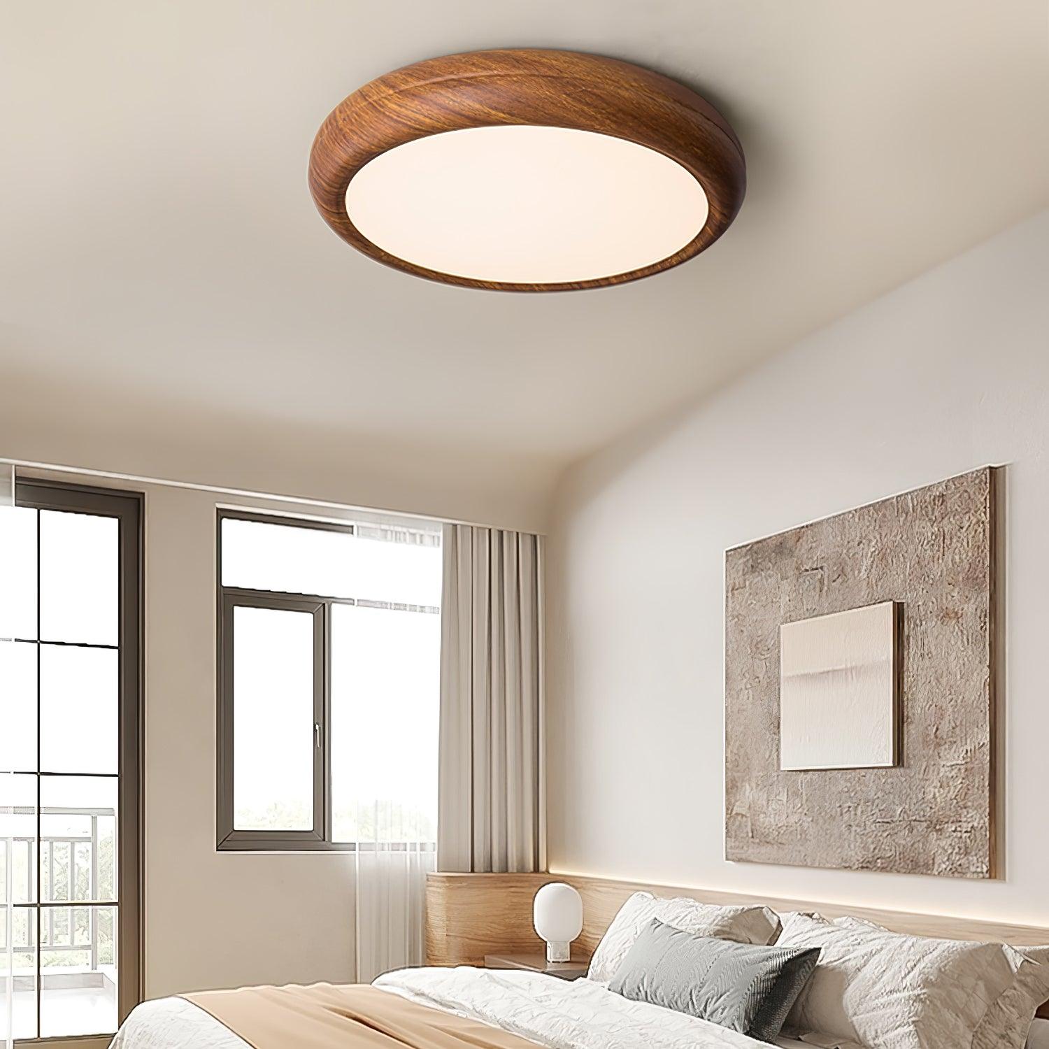 Orbis Wood Wood Grain Round Ceiling Light - Letslighting