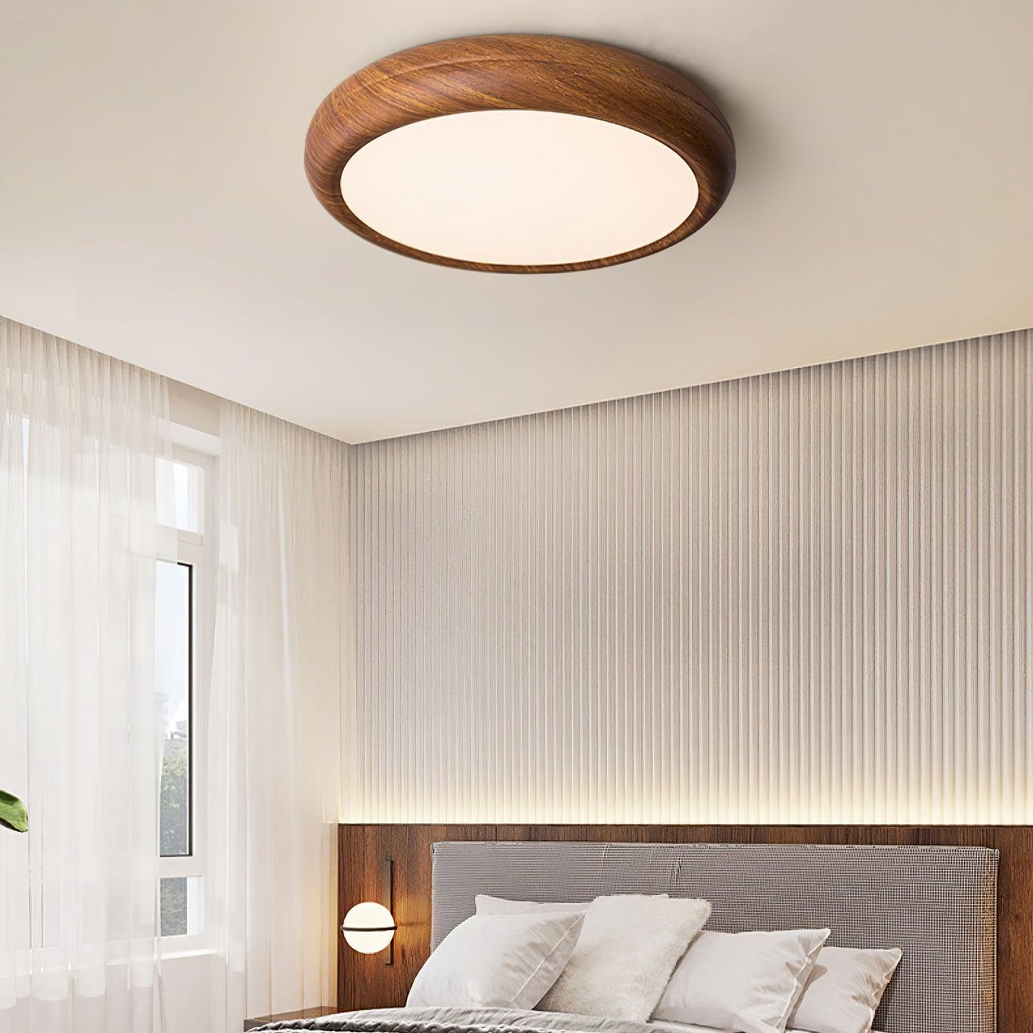 Wood Grain Round Ceiling Lamp - Blowlighting