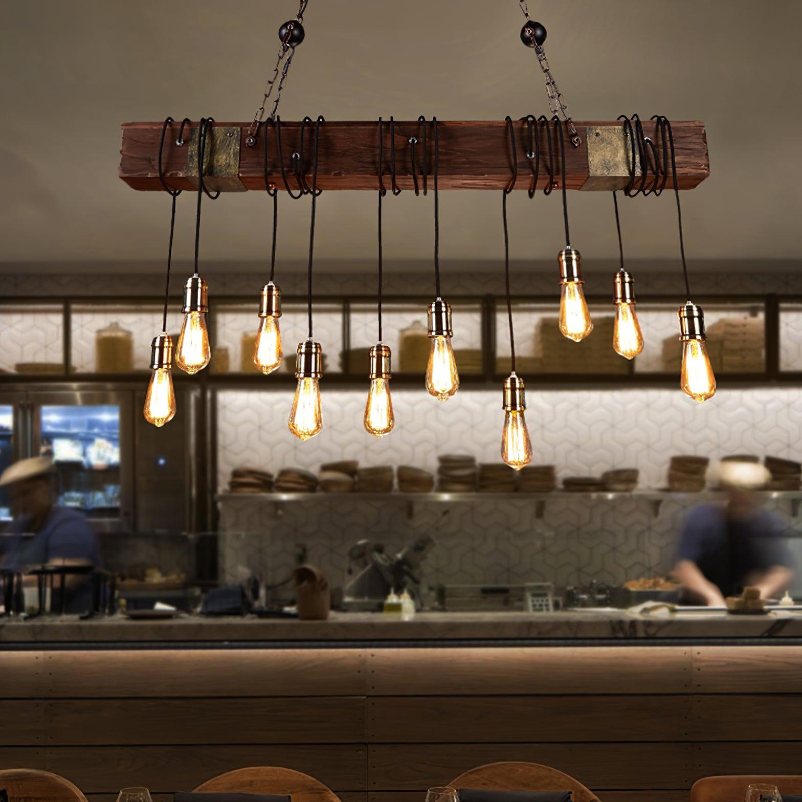 Wood Hanging Multi Chandelier - Blowlighting