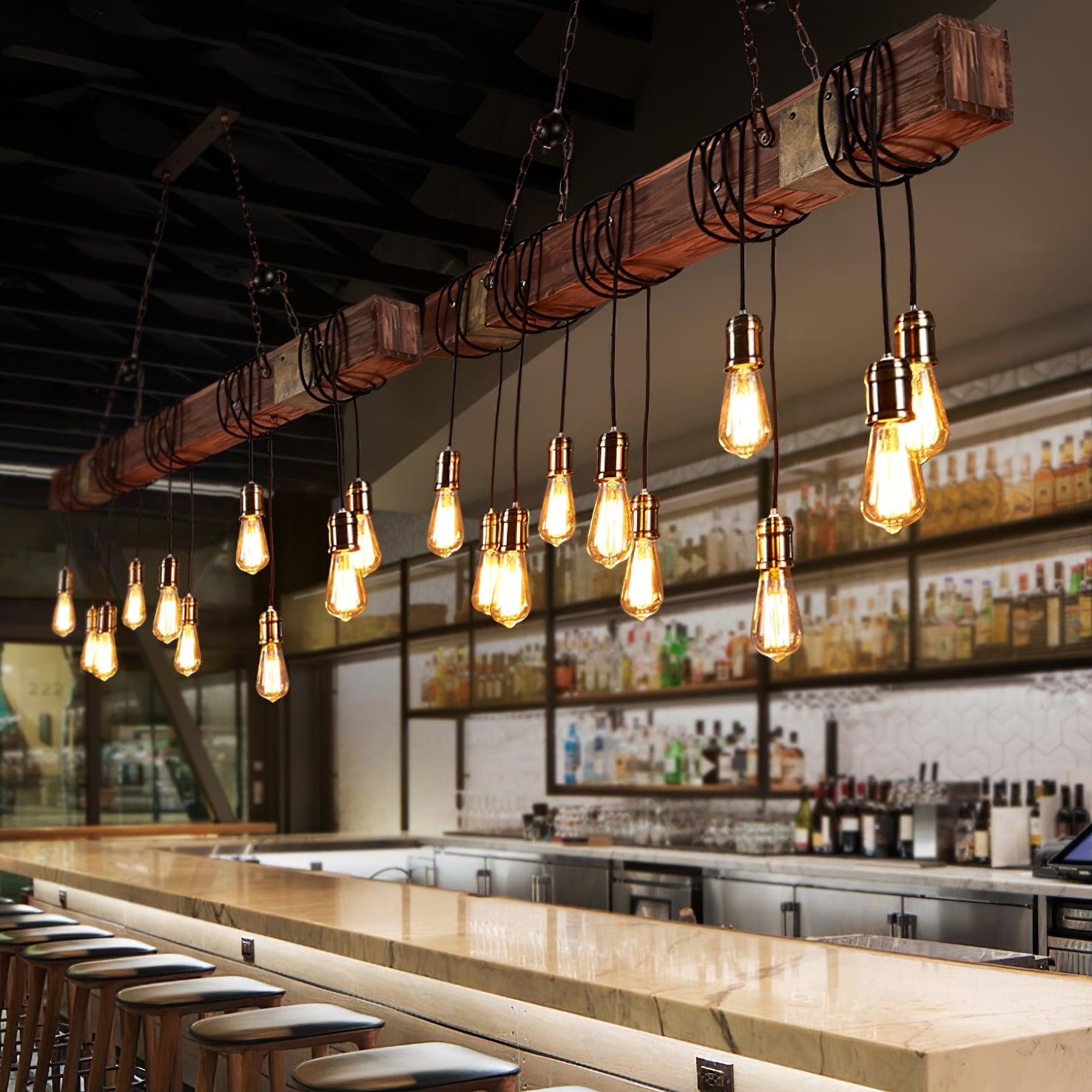 Wood Hanging Multi Chandelier - Blowlighting