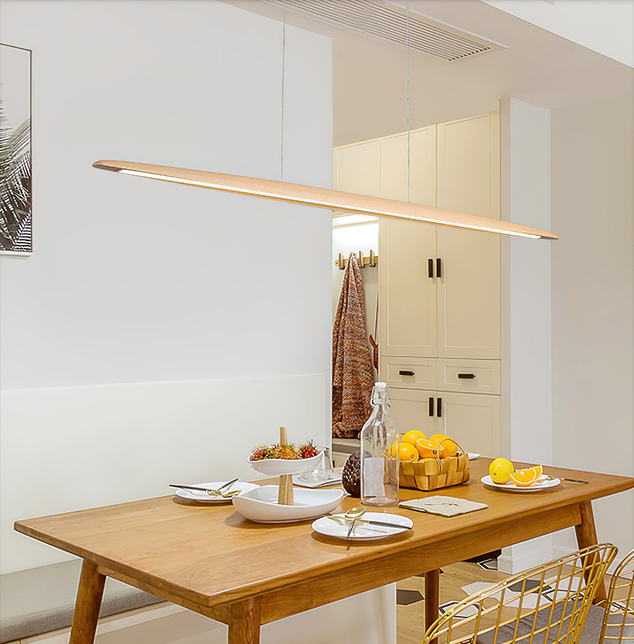 Zing Modern Minimalist Walnut Wood Pendant Lamp - Lamp Copper