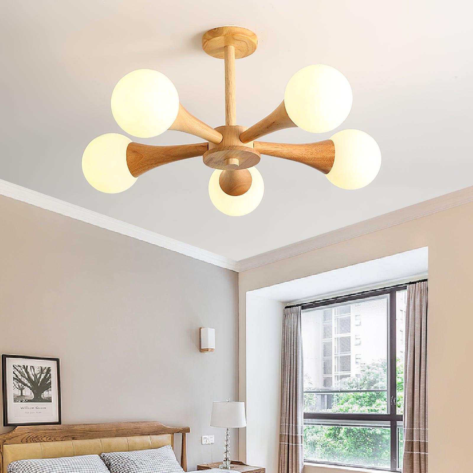 Wooden Nera Chandelier - Blowlighting