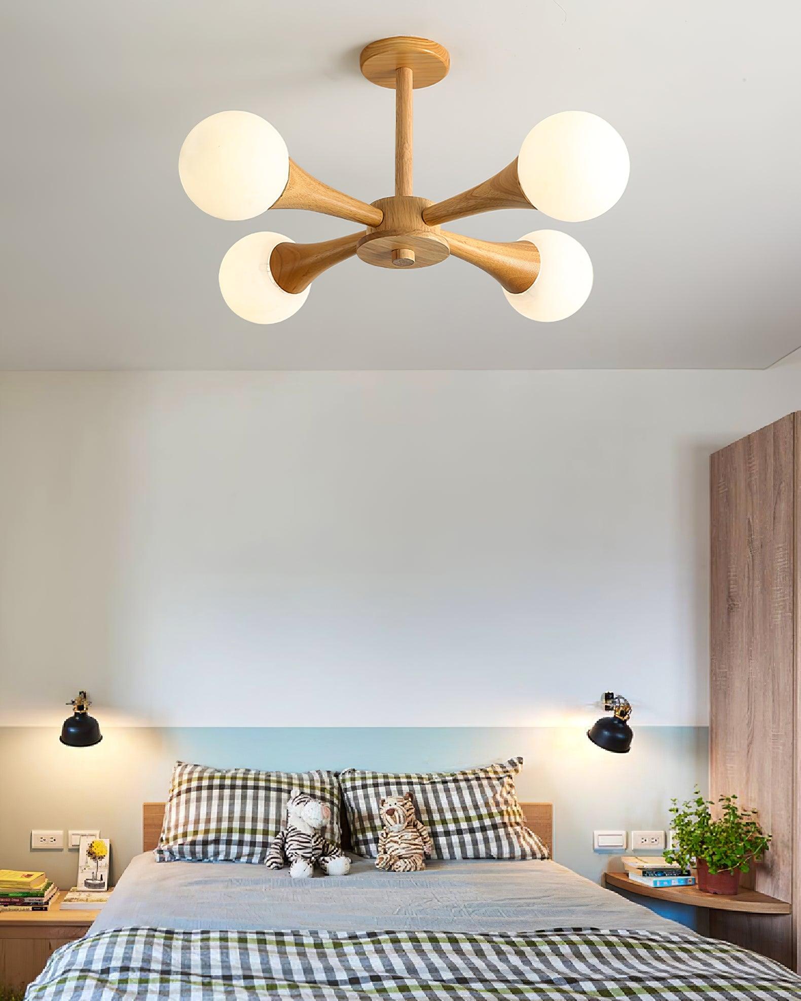 Wooden Nera Chandelier - Blowlighting