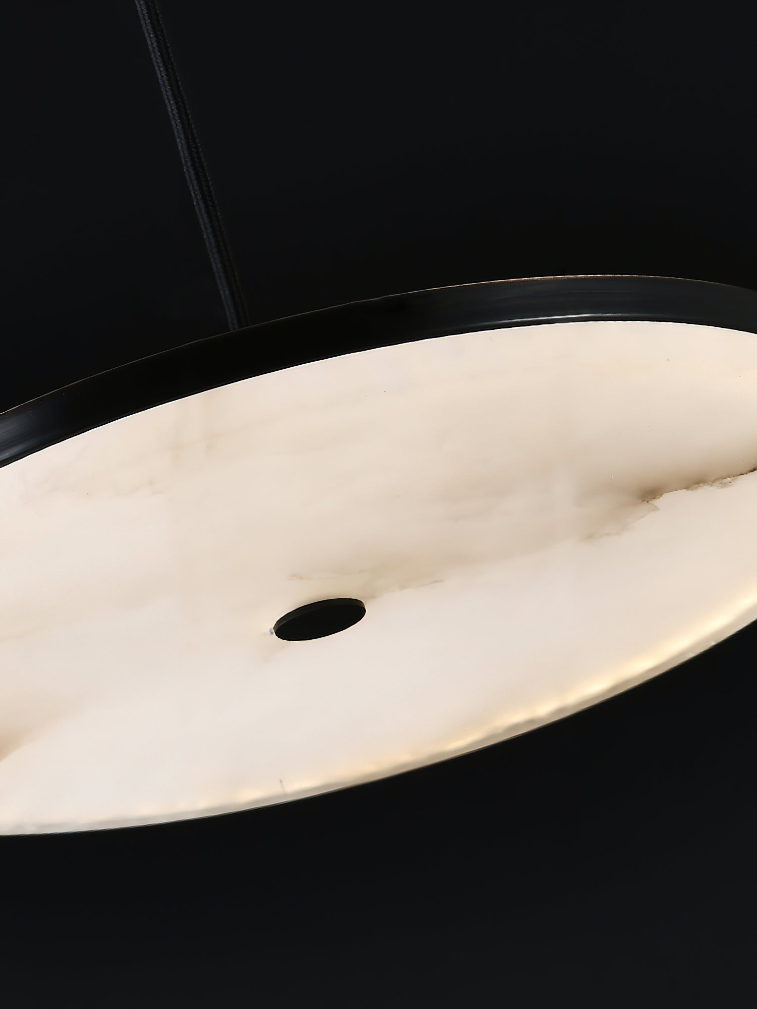 Utalion Modern Minimalist Metal Alabaster Pendant Light - Lamp Copper