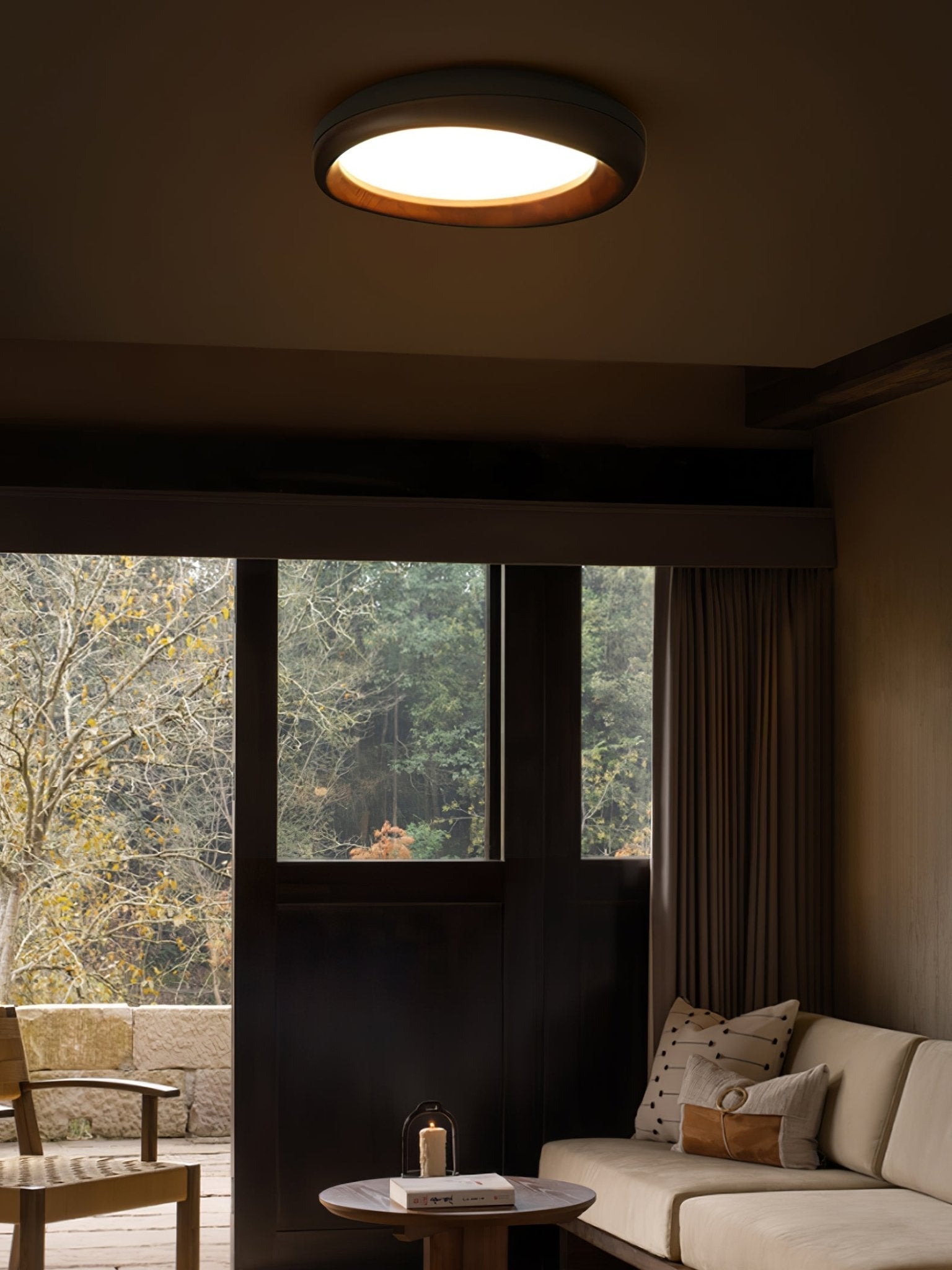 Eurtheara Organic Wood Glass Ceiling Light - Blowlighting
